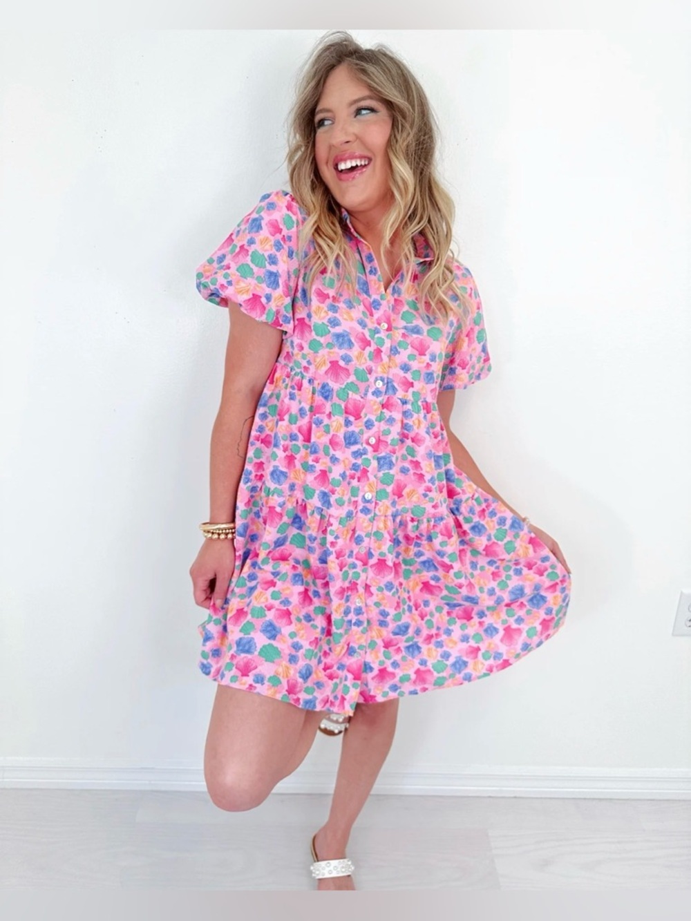 NWT SULLIVAN SEASHELL PRINT SHIRT DRESS - Picture 11 of 13